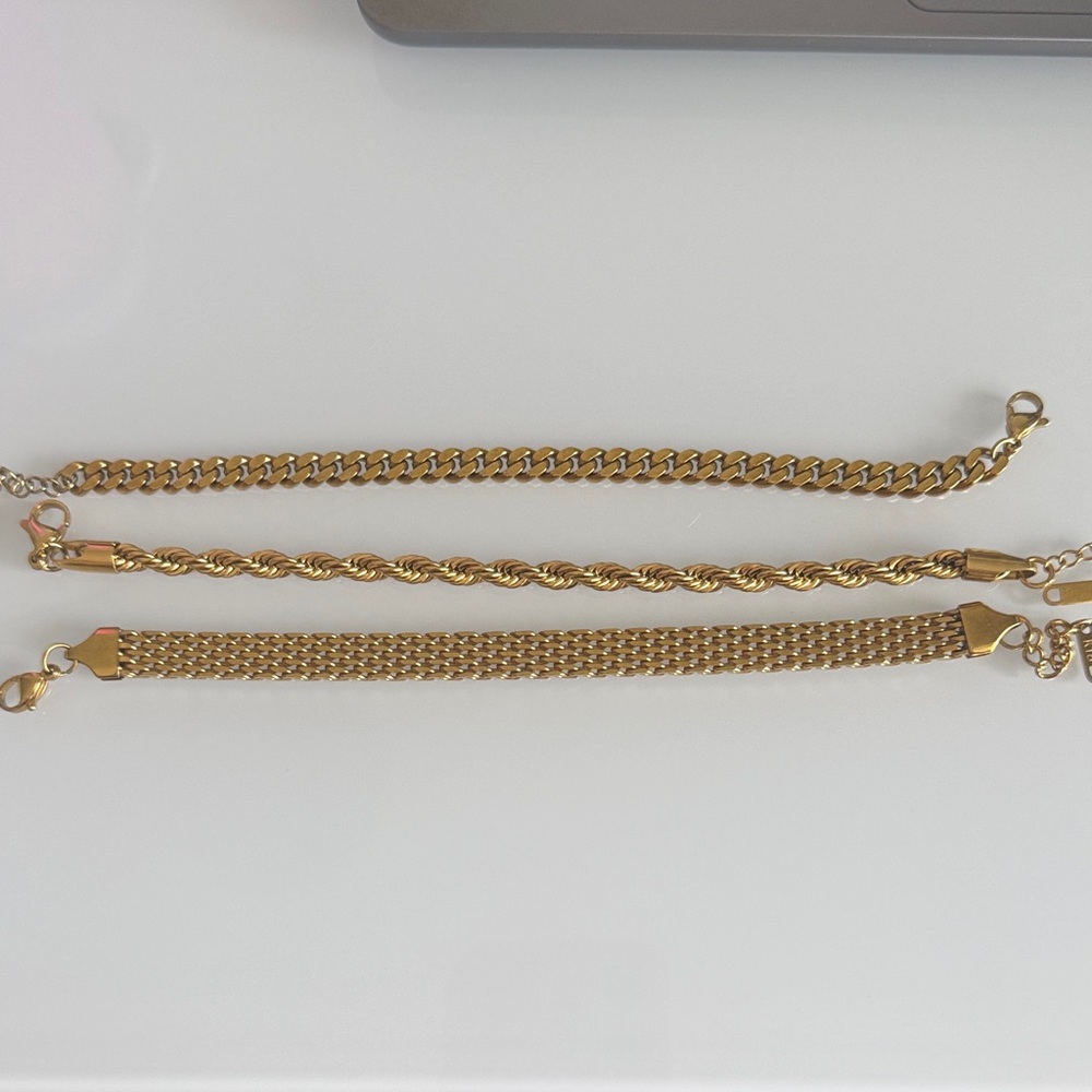 Elegant Gold Chain Bracelet Set